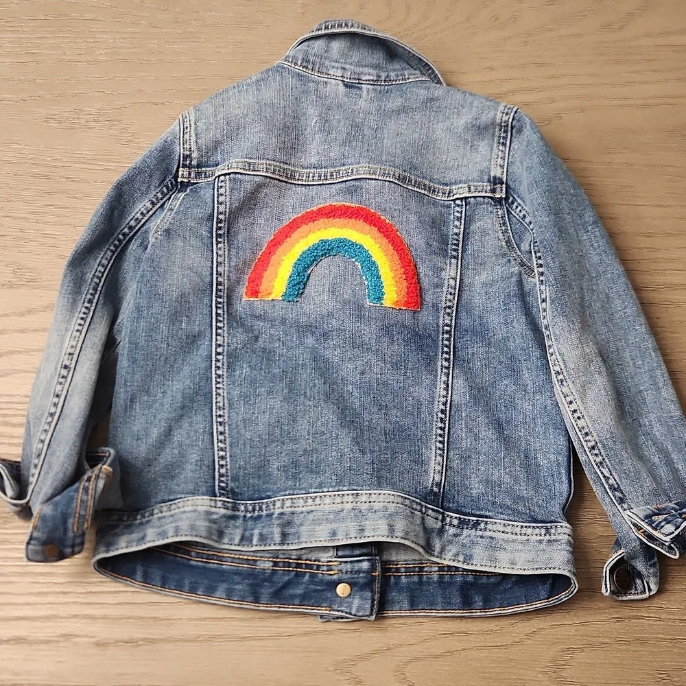 Crewcuts girl rainbow Jean jacket - Picture 2 of 5